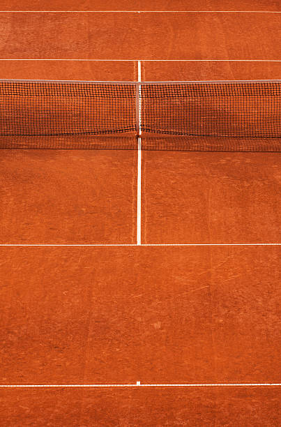 Clay tennis court Clay tennis court. The French open Roland garros clay court. Grand Slam clay court stock pictures, royalty-free photos & images