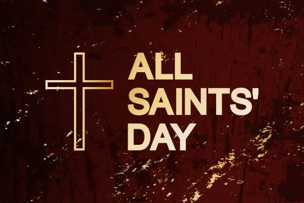 Vector illustration of All Saints' Day greeting banner.