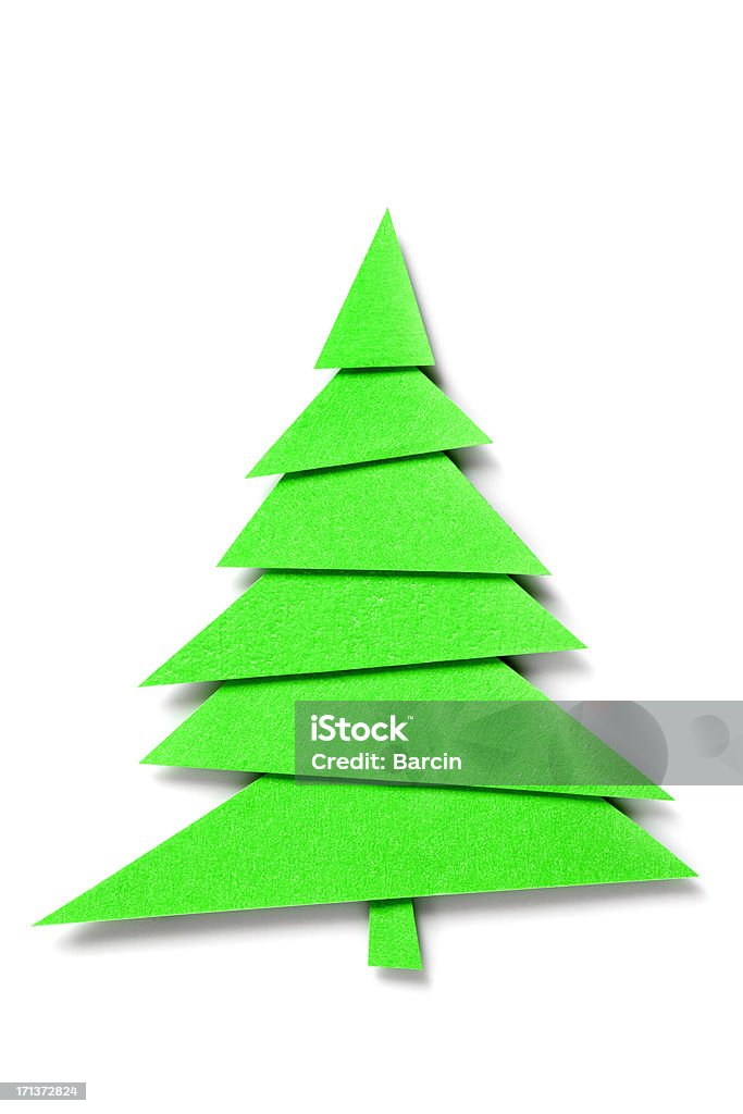 Árvore de Natal em papel - Foto de stock de Branco royalty-free