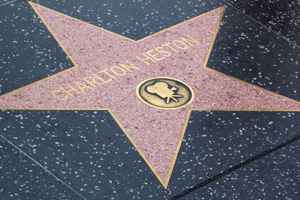 charlton heston, walk of fame - vine street stock-fotos und bilder