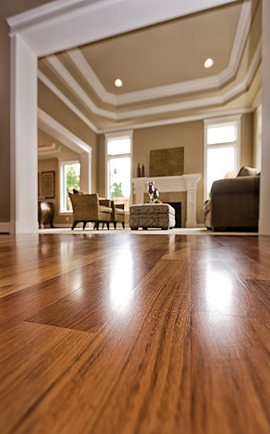 istock Beautiful New Hardwood floors home interior 171373606