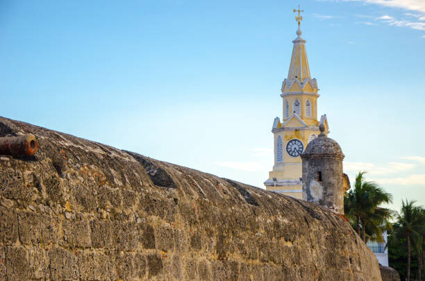 landmark clock tower (torre del reloj) in cartagena colombia