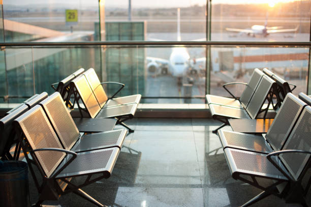 istock Airport waiting lounge and Sunrise 171374099