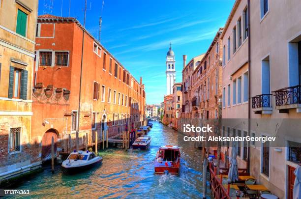 Colorful Canal Venice Italy Stock Photo - Download Image Now - Bazaar Market, Blue, Bridge - Built Structure