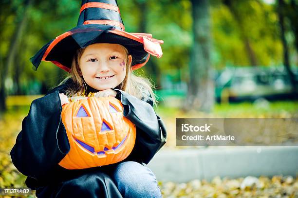 Halloween Child Stock Photo - Download Image Now - Child, Halloween, Pumpkin