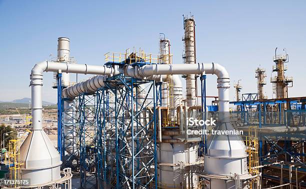 Petrochemical Plant Stock Photo - Download Image Now - Air Valve, Backgrounds, Building Exterior