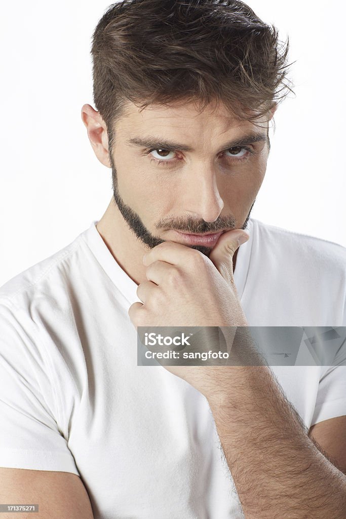 Homem bonito Retrato Mão no Queixo - Royalty-free 30-39 Anos Foto de stock