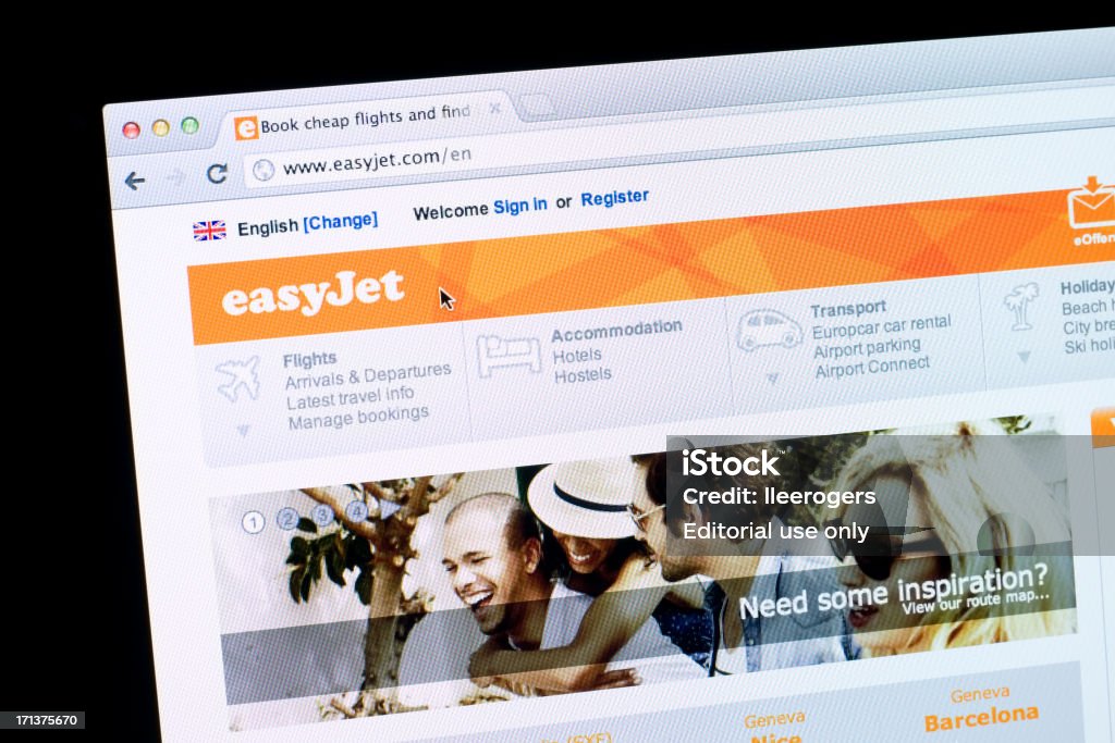 Low-cost EasyJet site Web - Photo de Affaires libre de droits