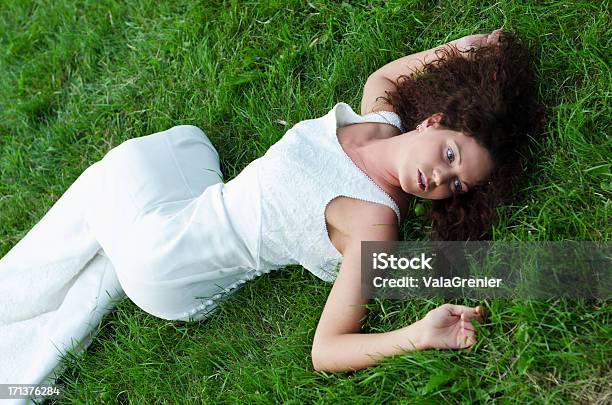 Open Eyed Bride Looking Dead On Grass Stock Photo - Download Image Now - Dead, Dead Person, Bride