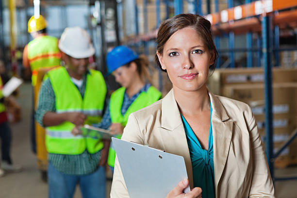 istock Confident business manager in shipping distribution warehouse 171376405