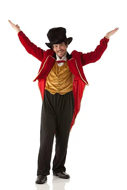 Photo of Portrait of a ringmaster gesturing