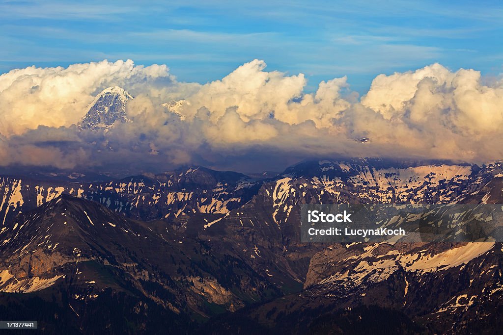 No pôr do sol Paisagem Alpes - Royalty-free Alpes Europeus Foto de stock