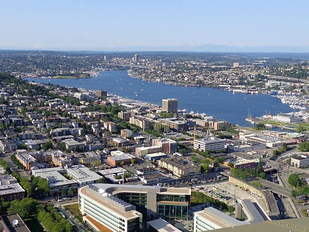istock Lake Union as seen from Seattle, Washington Space Needle 171378363