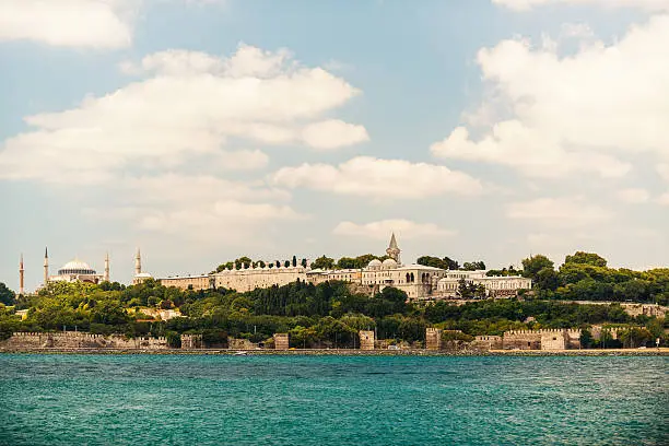 View from the sea of the Topkapi Palace.