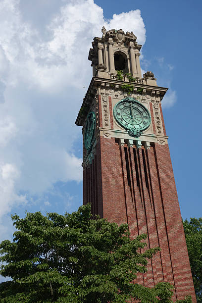 Brown University "Carrie Tower is the landmark clock tower of Brown University. Brown is an Ivy League University located in Providence, Rhode Island." brown university stock pictures, royalty-free photos & images
