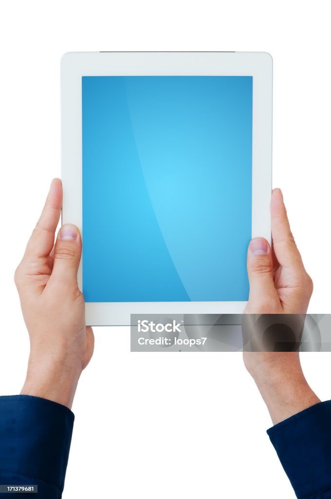 Tableta-trazado de recorte de la pantalla - Foto de stock de Adulto libre de derechos