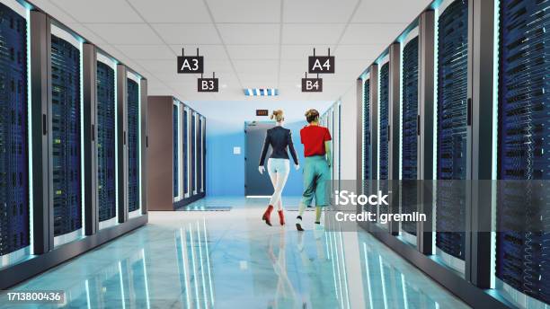 Network Engineering Room Modern Server Room With Young Network Engineers Stock Photo - Download ...