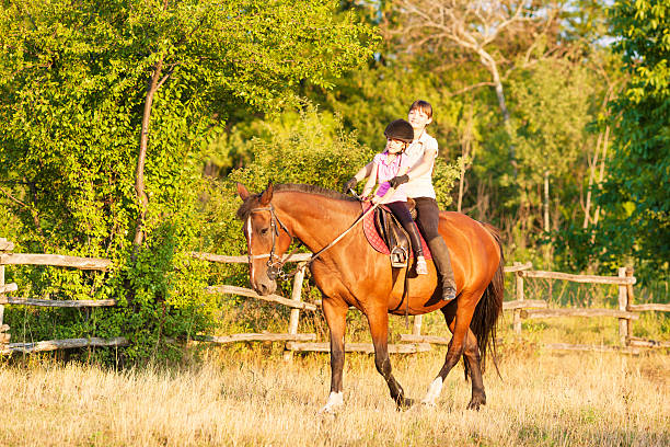 istock Child Riding Horse Outdoors. 171380320