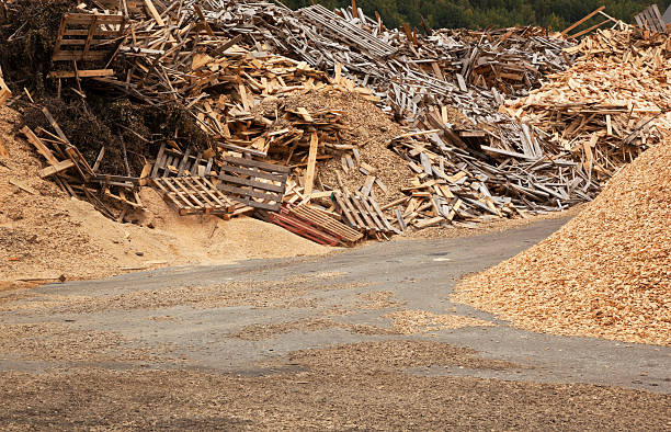 Scrap wood for recycling. stock photo