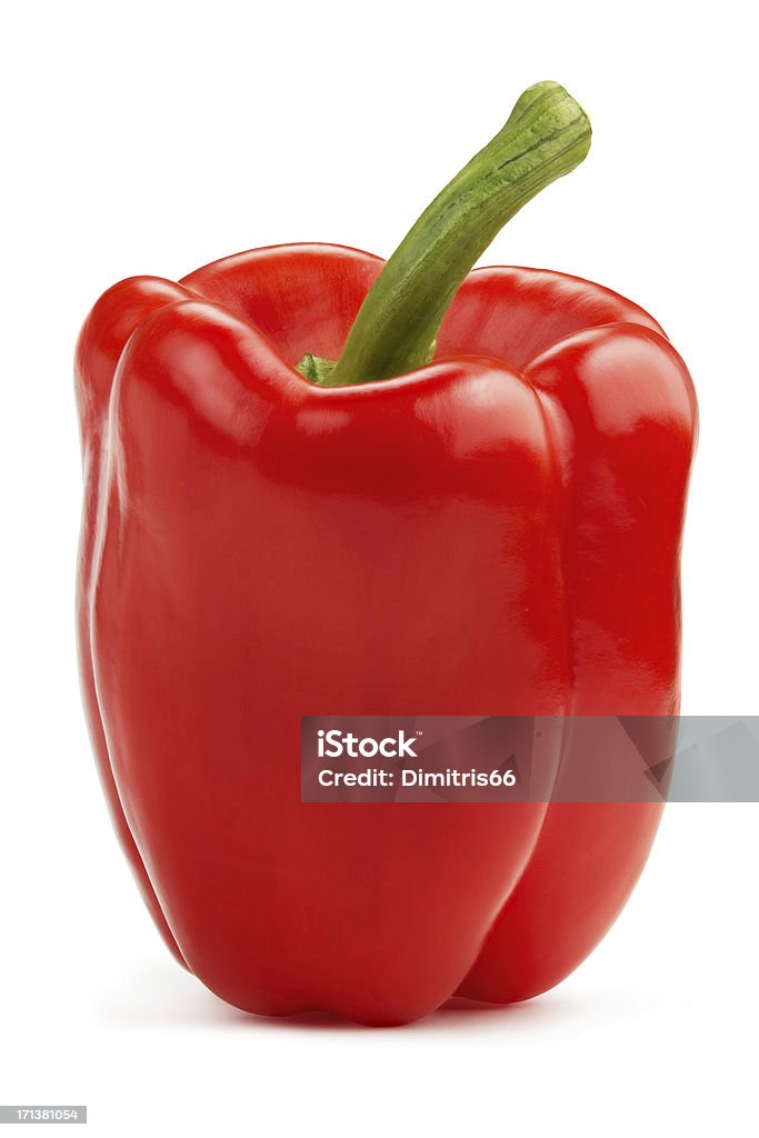 Red Bell Pepper on white Red Bell Pepper on white background. Clipping path included.Bell pepper pictures: Red Bell Pepper Stock Photo