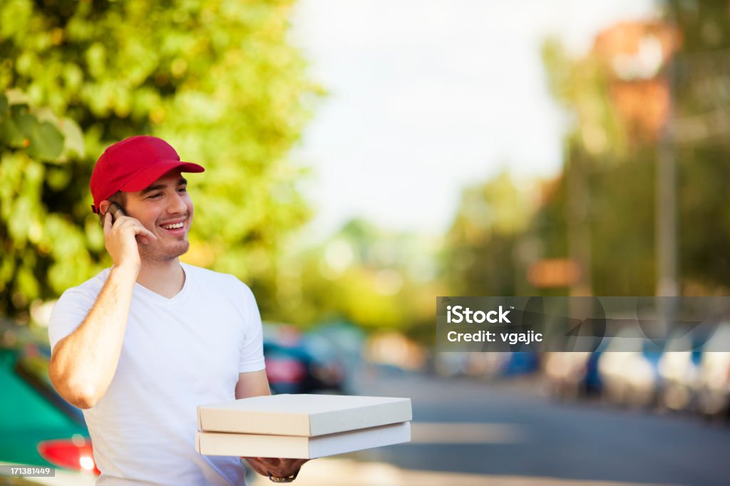 Pizza Delivery Person. - Lizenzfrei Liefern Stock-Foto