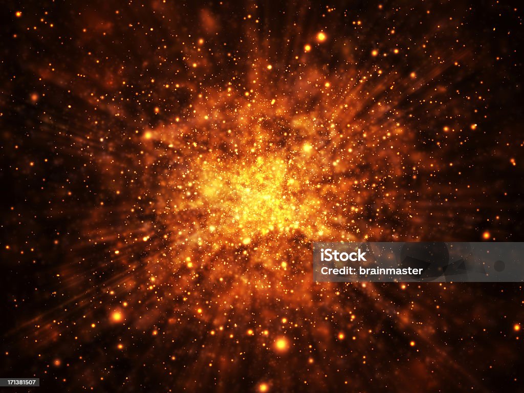 Glowing Explosion Background Explosion background light with sparks. Exploding Stock Photo