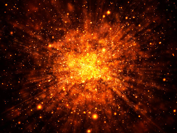 Glowing Explosion Background Explosion background light with sparks. orange burst stock pictures, royalty-free photos & images