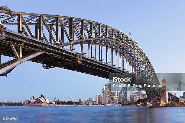 Ponte Do Porto De Sydney Ao Anoitecer - Fotografias de stock e mais imagens de Anoitecer - Anoitecer, Ao Ar Livre, Arquitetura