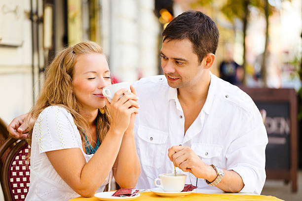 istock Happy couple having a coffee break 171382427