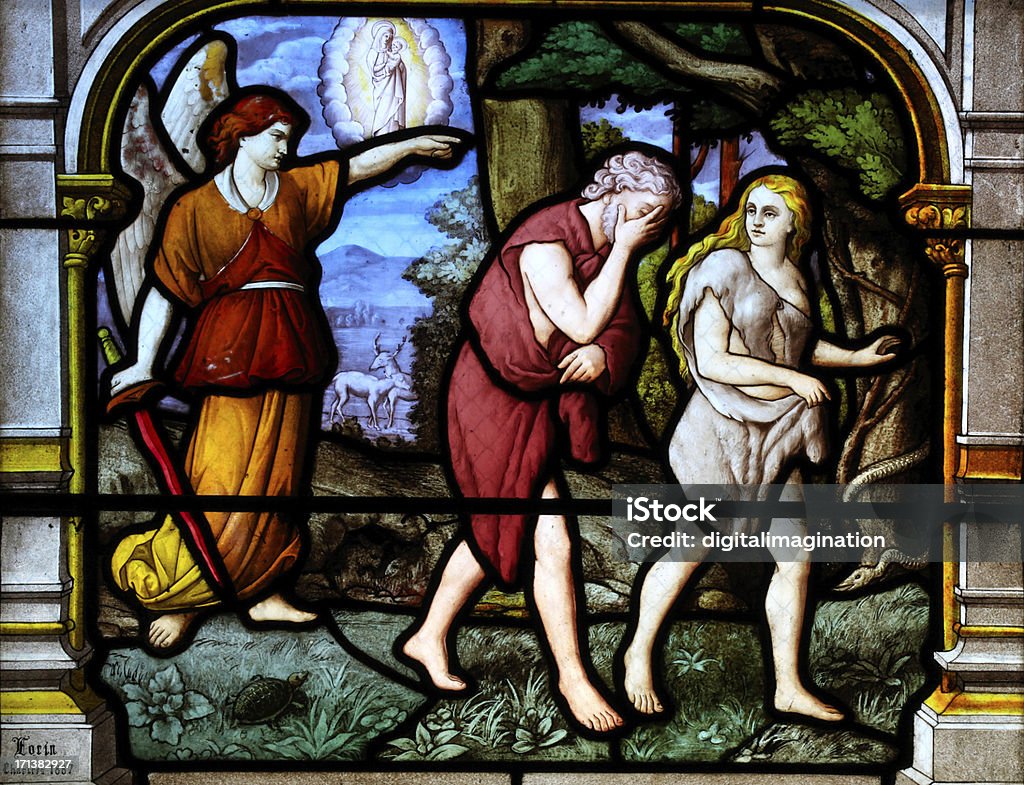 Adam and Eve, которые были изгнаны из Garden of Eden - Стоковые фото Ева роялти-фри