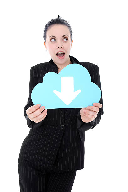 o download - cloud computing women gasping excitement imagens e fotografias de stock