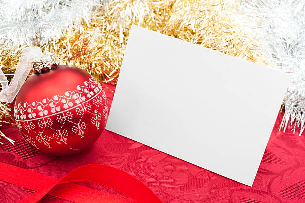 istock Christmas scene with blank card for copy space 171382989