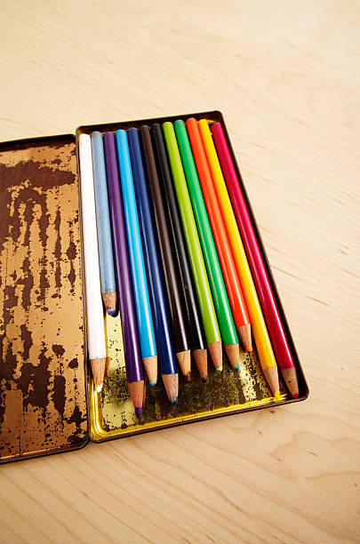 istock Old Coloured Pencils In Tin 171383393