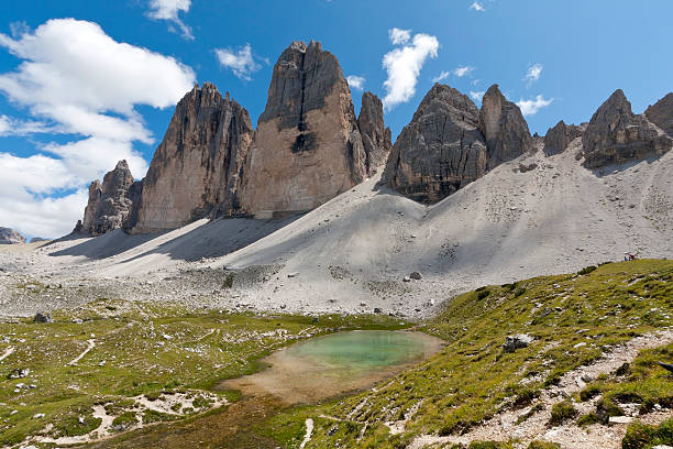 View to the Tre Cime di Lavaredo, Italy