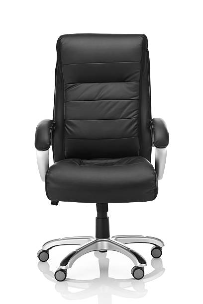 Executive Office Chair Executive Office Chair Isolated on White Background. Front View. office chair stock pictures, royalty-free photos & images