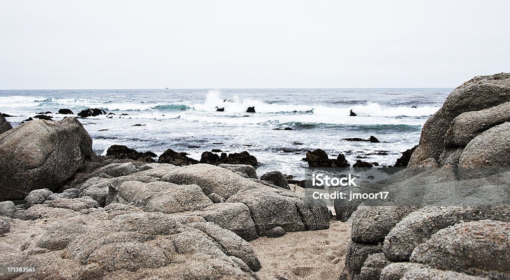 Shoreline views This view is along Ocean Drive south of Monterey California. This view of the Pacific Ocean is very soothing. Breaking Wave Stock Photo