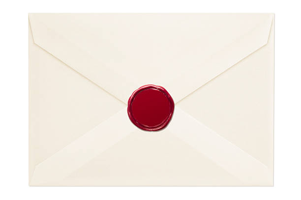 Envelope with Wax Seal Envelope with Clipping Paths. nobility seal stamper wax confidential stock pictures, royalty-free photos & images