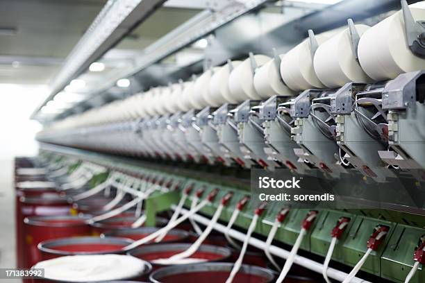 Yarn Spinning Machine Stock Photo - Download Image Now - Cotton Mill, Agricultural Machinery, Automated