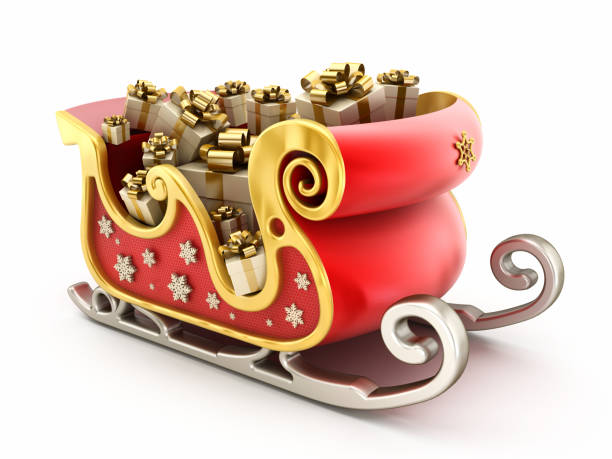 Santa's sleigh Santa's sleigh full of gift boxes. Clipping path included. (Please note that clipping path will be available in the largest file size purchase.)Similar images: santa sleigh cutout stock pictures, royalty-free photos & images