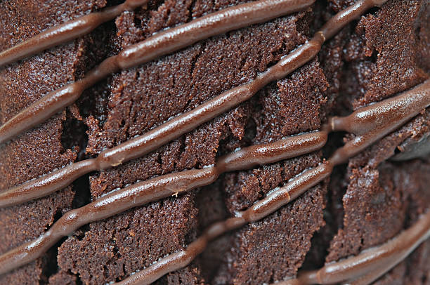 brownie de chocolate - chocolate closeup - fotografias e filmes do acervo