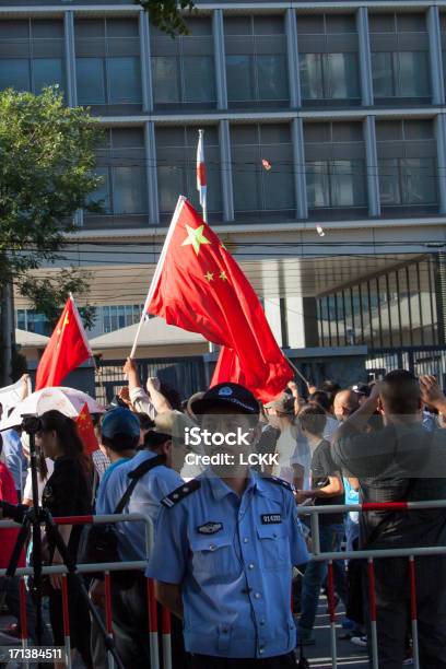 Pechino Di Protesta - Fotografie stock e altre immagini di Ambientazione esterna - Ambientazione esterna, Bandiera, Bandiera della Cina