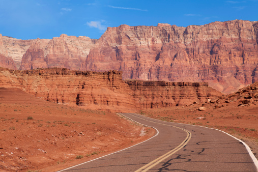 Marble canyon panorama with road. Arizona, USA.