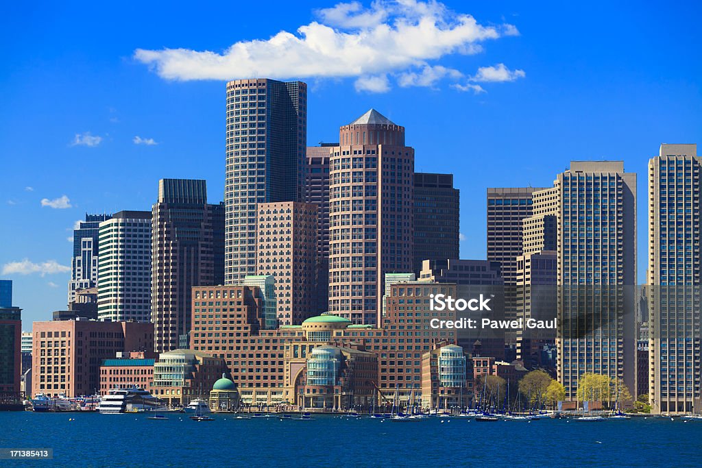 Очертания Бостона - Стоковые фото Rowe's Wharf роялти-фри