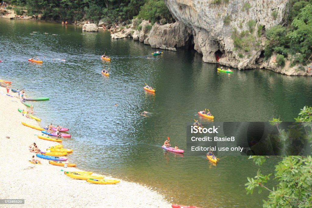 Kajakfahren in der Ardéche, Frankreich - Lizenzfrei Ardeche Stock-Foto