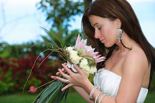 istock Bride holding flower bouquet on wedding day 171385781