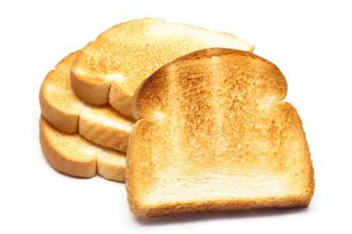 Slices of toasted white bread