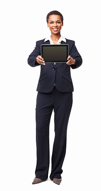 istock African American Businesswoman Displaying Tablet PC - Isolated 171386341
