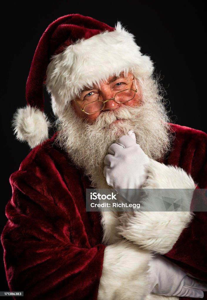 Santa Claus Santa Claus on a black background. Active Seniors Stock Photo