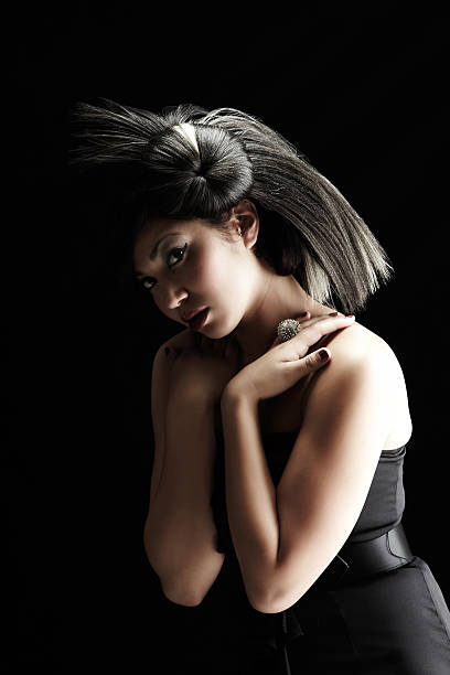 istock Beautiful woman leaning forward with hands on her chest 171386455