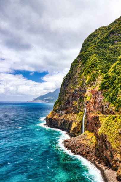 istock Madeira Wild Coast with Waterfall view from Veu da Noiva Viewpoint 1713868022